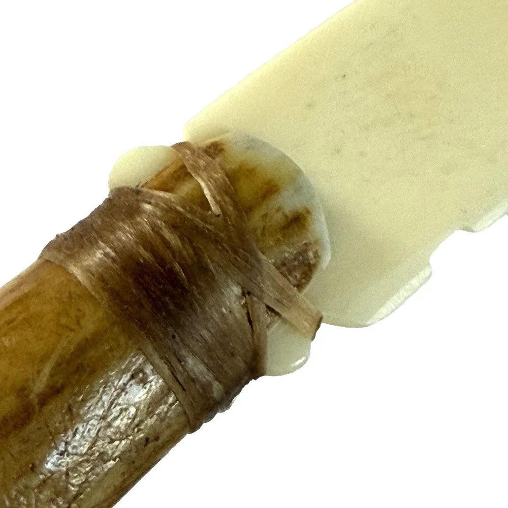 Handmade Antler Handle Notched Bone Blade 7.5